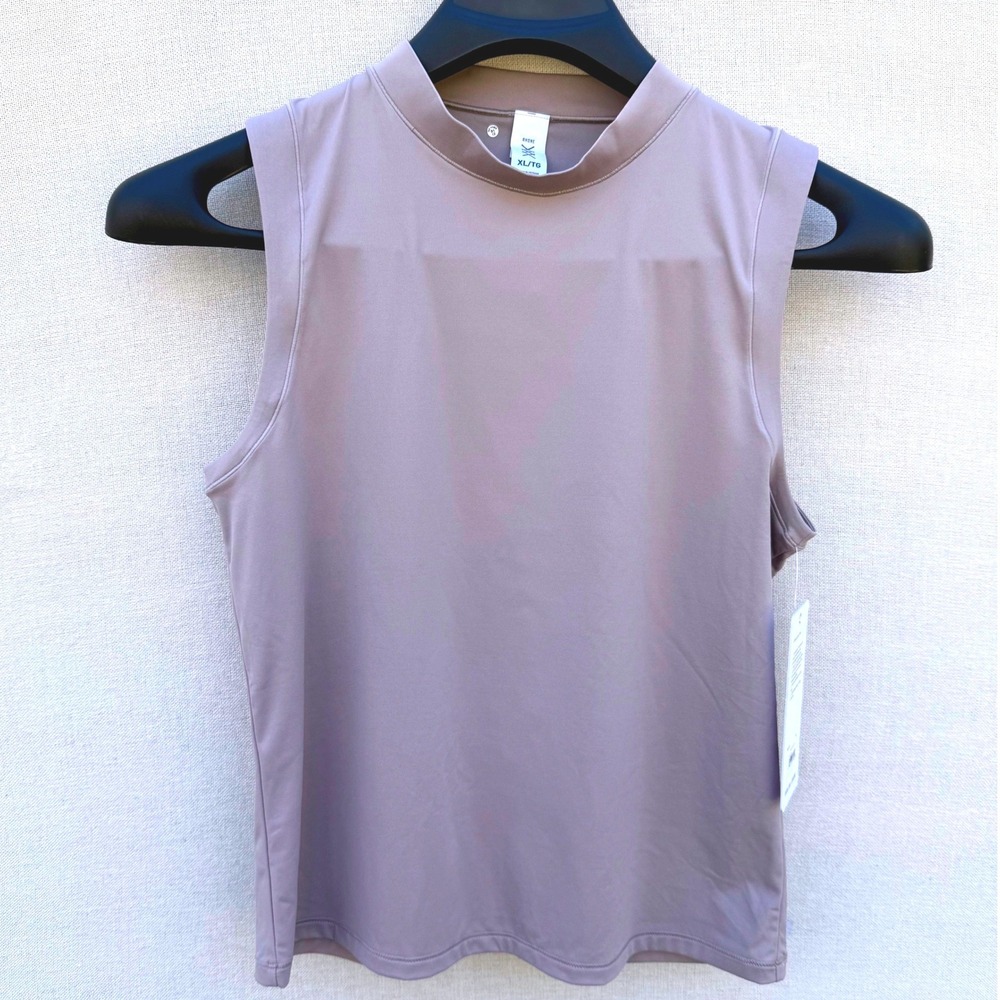 Rhone Ultimate Layer Tank Taupe Mist CelestialKnit Mock Neck XL